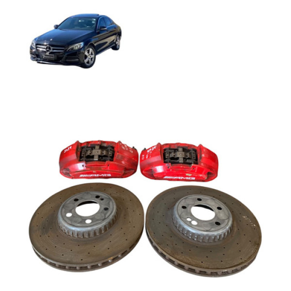 Jogo Freio Disco Perfurado Amg Mercedes C250 2.0 2015 A 2019